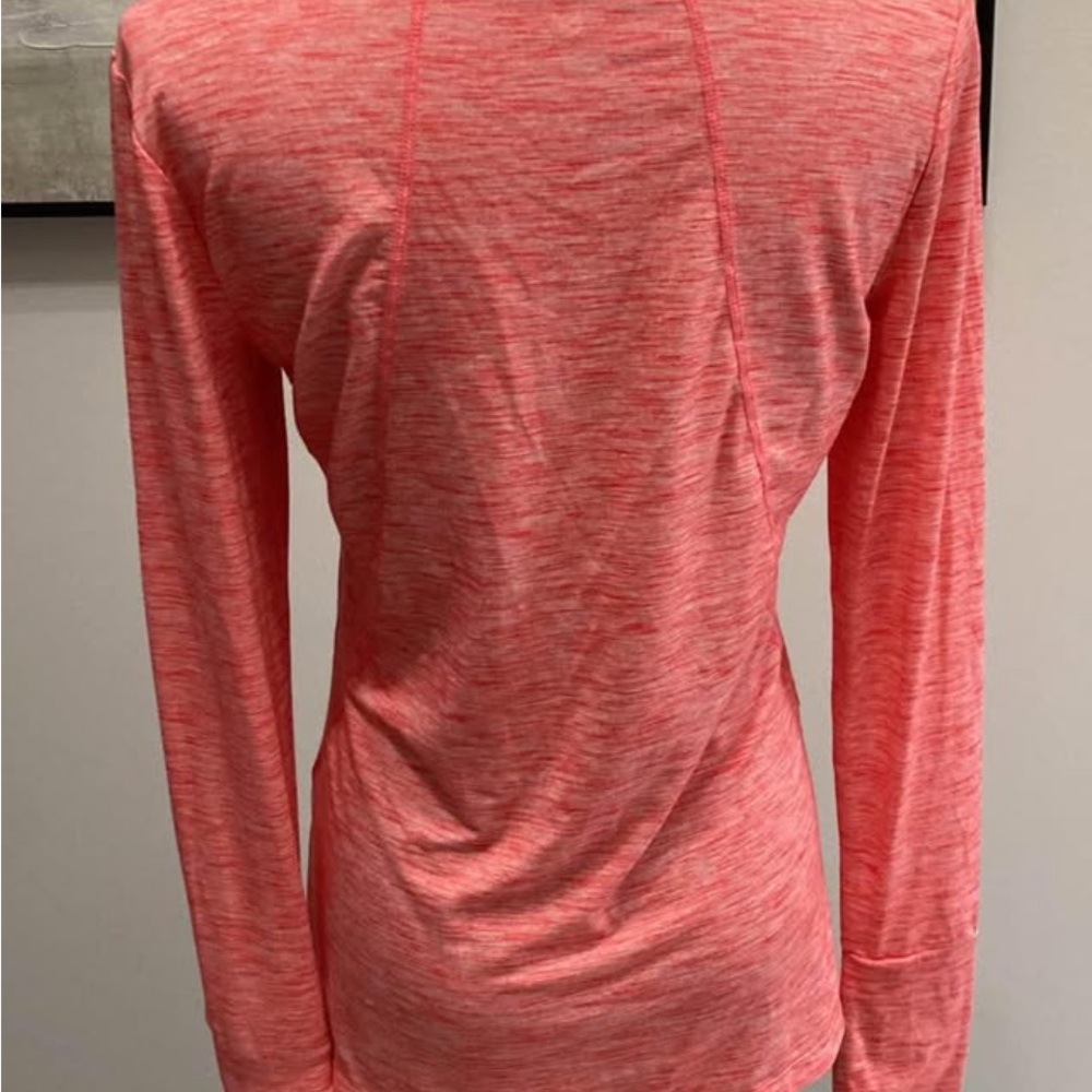 GAP Heathered Coral orang Long Sleeve gapfit breathe thumb holes athletic small - Picture 4 of 8